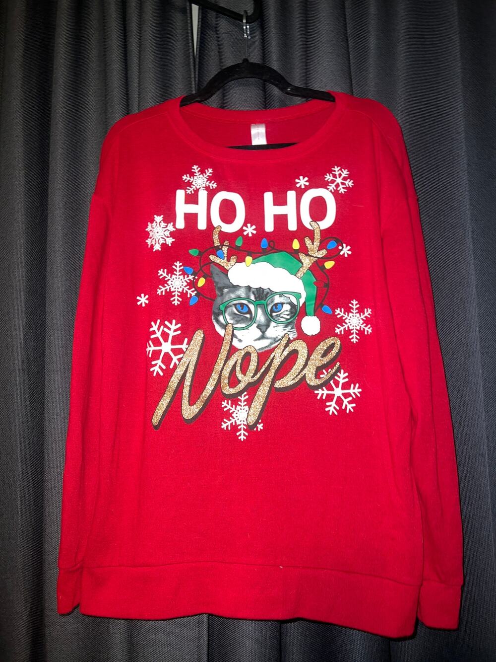 Ugly Christmas Sweater Xmas Sweatshirt Crewneck Size Large Cat